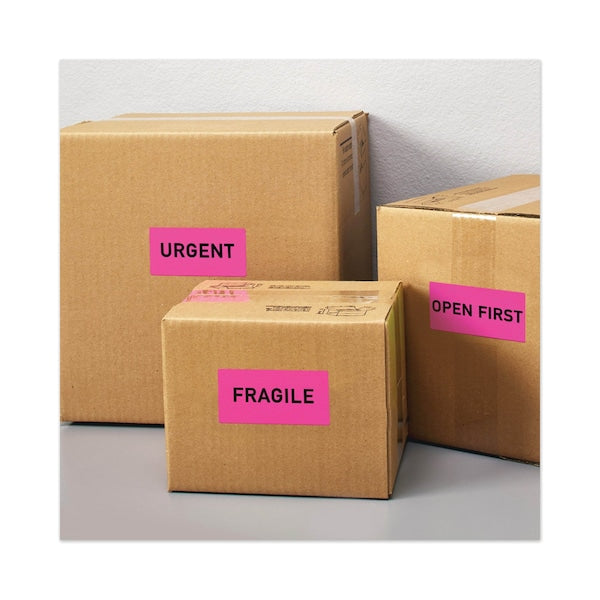 2" x 4" Neon Magneta Shipping Labels, Pk100