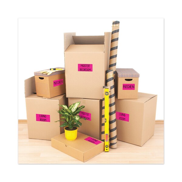 2" x 4" Neon Magneta Shipping Labels, Pk100
