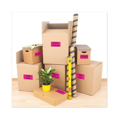 2" x 4" Neon Magneta Shipping Labels, Pk100