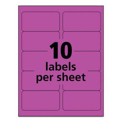 2" x 4" Neon Magneta Shipping Labels, Pk100