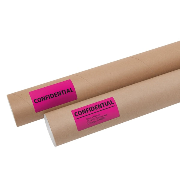 2" x 4" Neon Magneta Shipping Labels, Pk100