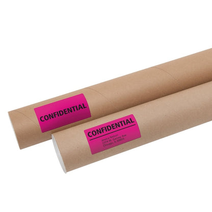 2" x 4" Neon Magneta Shipping Labels, Pk100