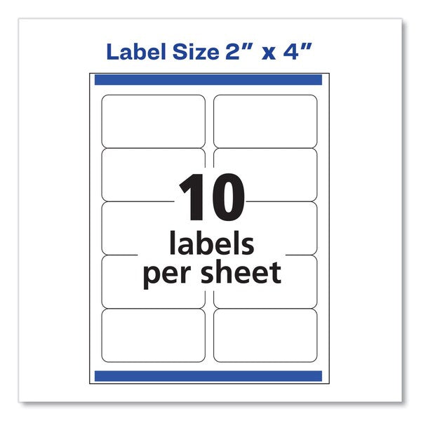Glossy Clear Easy Peel Mailing Labels, Inkjet/Laser, 2x4, Clear, PK100