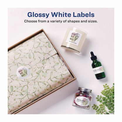 Glossy White Easy Peel Mailing Label w/Sure Feed, Laser, 1x2.63, PK750