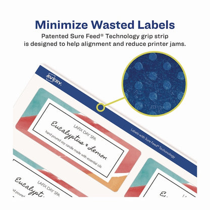 Glossy White Easy Peel Mailing Label w/Sure Feed, Laser, 1x2.63, PK750
