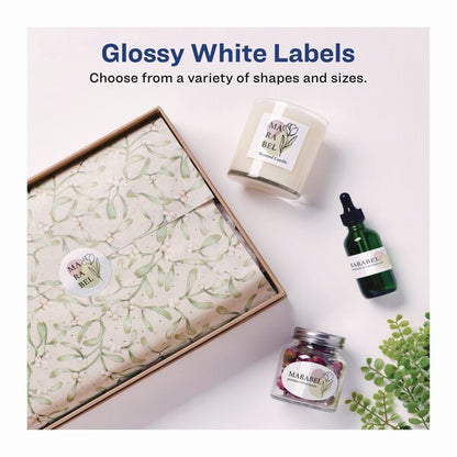 Glossy White Easy Peel Mailing Labels w/Sure Feed, Laser, 2x4, PK250