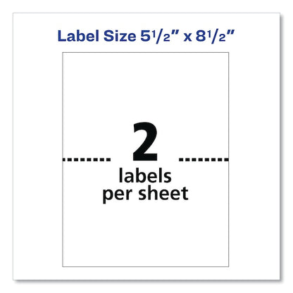 Shipping Labels w/TrueBlock Tech, Inkjet Printer, 5.5x8.5, White, PK50