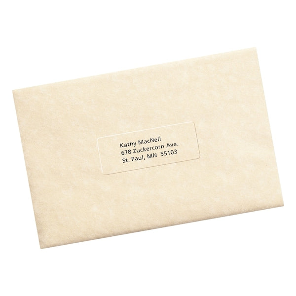 Clear Easy Peel Mailing Label w/Sure Feed, Inkjet, 1x2.63, Clr, PK750