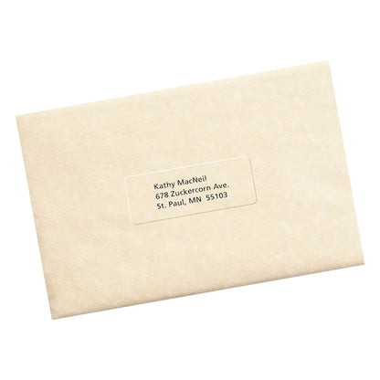 Clear Easy Peel Mailing Label w/Sure Feed, Inkjet, 1x2.63, Clr, PK750