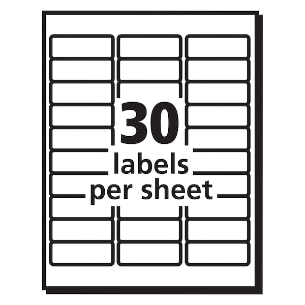 Clear Easy Peel Mailing Label w/Sure Feed, Inkjet, 1x2.63, Clr, PK750