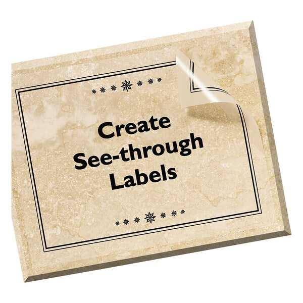 Matte Clear Shipping Labels, Inkjet Printers, 8.5 x 11, Clear, PK25