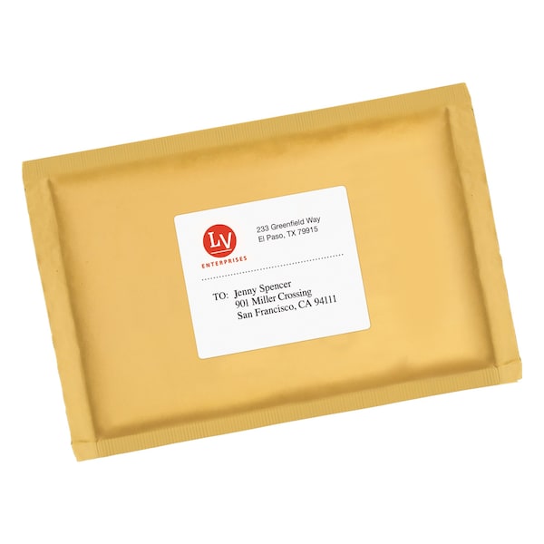 3-1/3" x 4" White Shipping Labels, Pk250