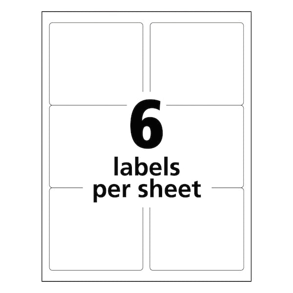 3-1/3" x 4" White Shipping Labels, Pk250
