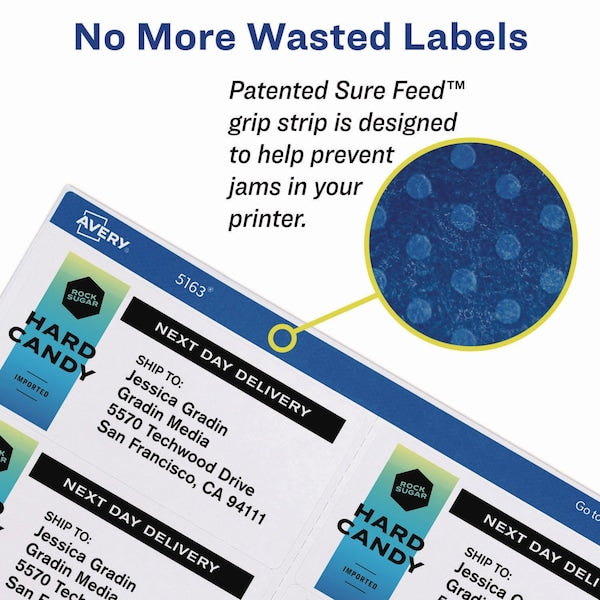 5-1/2" x 8-1/2" White Shipping Labels, Pk250
