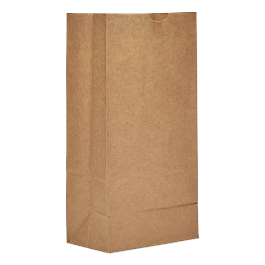 Paper Bags, 50 lbs Cap., #8, 6.13"w x 4.13"d x 12.44"h, Kraft, PK500