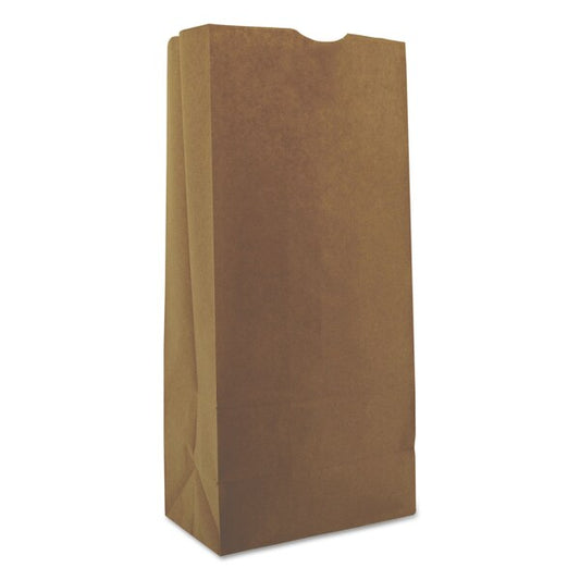 Paper Bags, 40 lbs Cap., #25, 8.25"w x 5.25"d x 18"h, Kraft, PK500