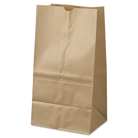 Paper Bags, 40 lbs Cap, #25 Squat, 8.25"Wx6.13"Dx15.88"H, Kraft, PK500