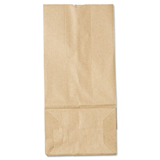 Paper Bags, 35 lbs Cap., #5, 5.25"w x 3.44"d x 10.94"h, Kraft, PK500