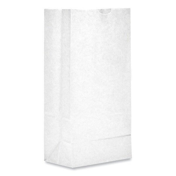 Paper Bags, 35 lbs Cap., #10, 6.31"w x 4.19"d x 13.38"h, White, PK500