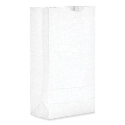 Paper Bags, 35 lbs Cap., #10, 6.31"w x 4.19"d x 13.38"h, White, PK500
