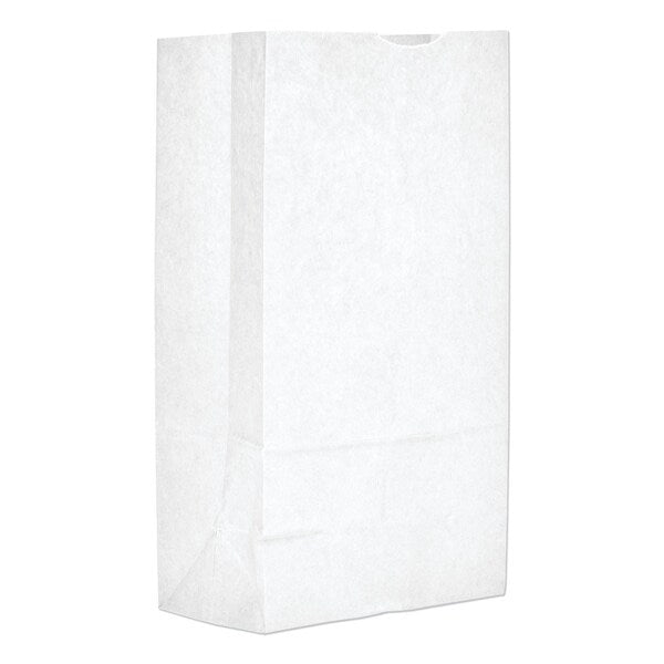 Paper Bags, 40 lbs Cap., #12, 7.06"w x 4.5"d x 13.75"h, White, PK500