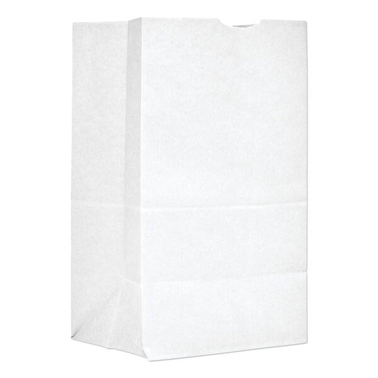 Paper Bags, 40 lbs Cap, #20 Squat, 8.25"Wx5.94"Dx13.38"H, White, PK500