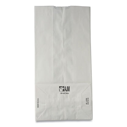 Paper Bags, 30 lbs Cap., #2, 4.31"w x 2.44"d x 7.88"h, White, PK500