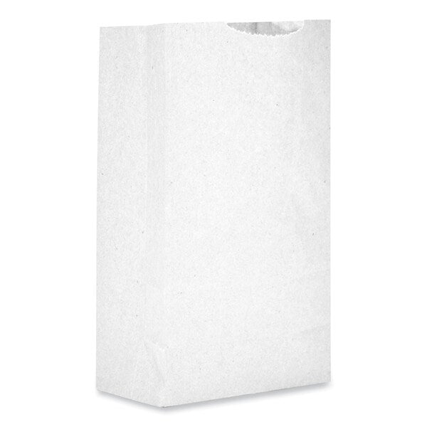 Paper Bags, 30 lbs Cap., #2, 4.31"w x 2.44"d x 7.88"h, White, PK500