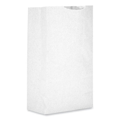 Paper Bags, 30 lbs Cap., #2, 4.31"w x 2.44"d x 7.88"h, White, PK500