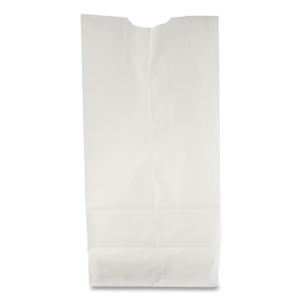 Paper Bags, 35 lbs Cap., #6, 6"w x 3.63"d x 11.06"h, White, PK500