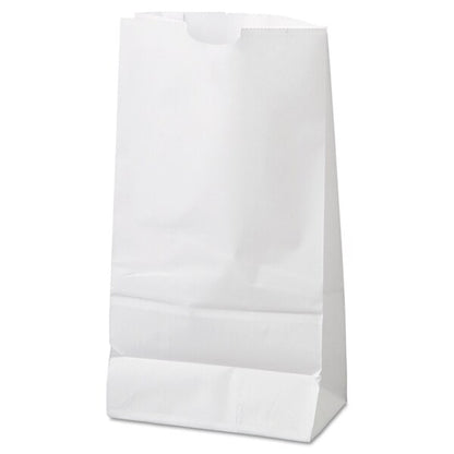 Paper Bags, 35 lbs Cap., #6, 6"w x 3.63"d x 11.06"h, White, PK500