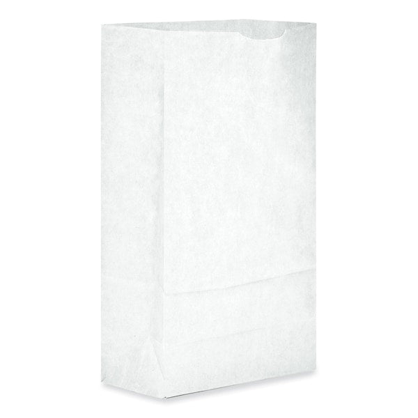 Paper Bags, 35 lbs Cap., #6, 6"w x 3.63"d x 11.06"h, White, PK500