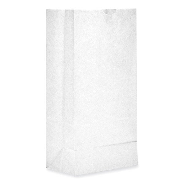 Paper Bags, 35 lbs Cap., #8, 6.13"w x 4.17"d x 12.44"h, White, PK500