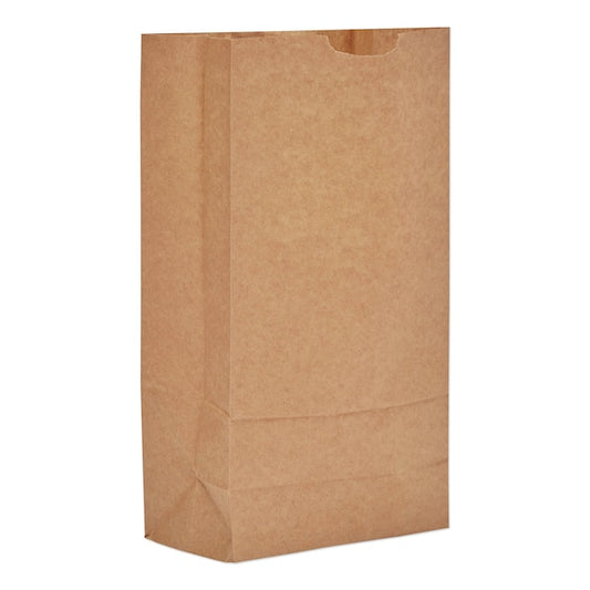 Paper Bags, 57 lbs Cap., #10, 6.31"w x 4.19"d x 13.38"h, Kraft, PK500
