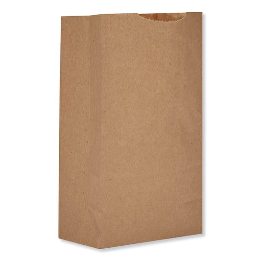 Paper Bags, 52 lbs Cap., #2, 8.13"w x 4.25"d x 9.75"h, Kraft, PK500