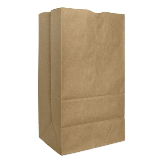 Paper Bags, 57 lbs Cap., #25, 8.25"w x 6.13"d x 15.88"h, Kraft, PK500
