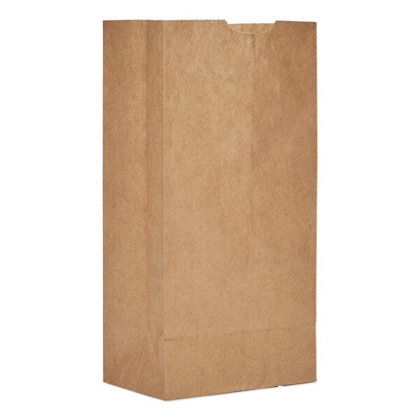 Paper Bags, 50 lbs Cap., #4, 5"w x 3.13"d x 9.75"h, Kraft, PK500