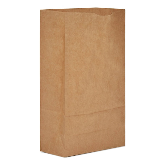 Paper Bags, 50 lbs Cap., #6, 6"w x 3.63"d x 11.06"h, Kraft, PK500