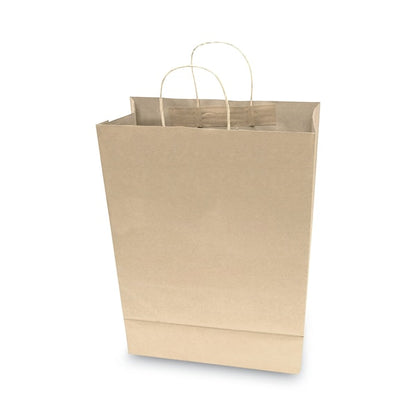 Premium Shopping Bag, Natural Twisted-Paper Handles, 12" x 6.5" x 17", Brown, PK50
