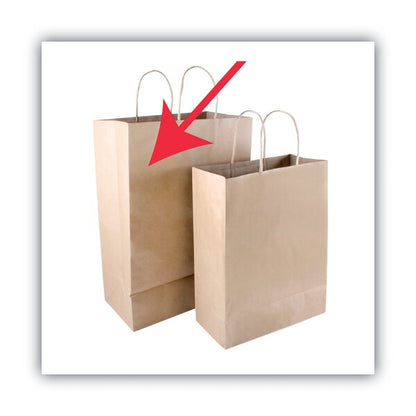 Premium Shopping Bag, Natural Twisted-Paper Handles, 12" x 6.5" x 17", Brown, PK50