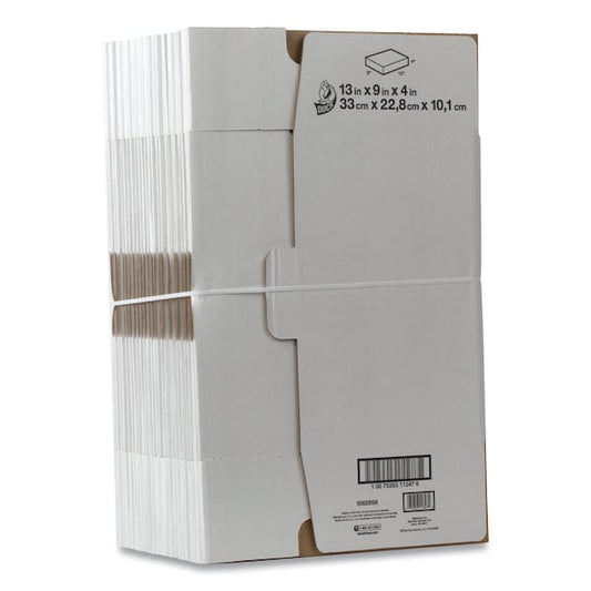 Ship Box, Self Lock, 13x9", White, PK25