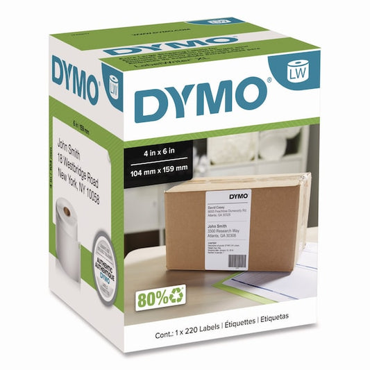 LabelWriter White Shipping Labels, 4x6", 220 Labels