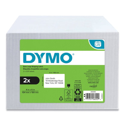 LW Extra-Large Shipping Labels, 4" x 6", White, 220/Roll, PK2