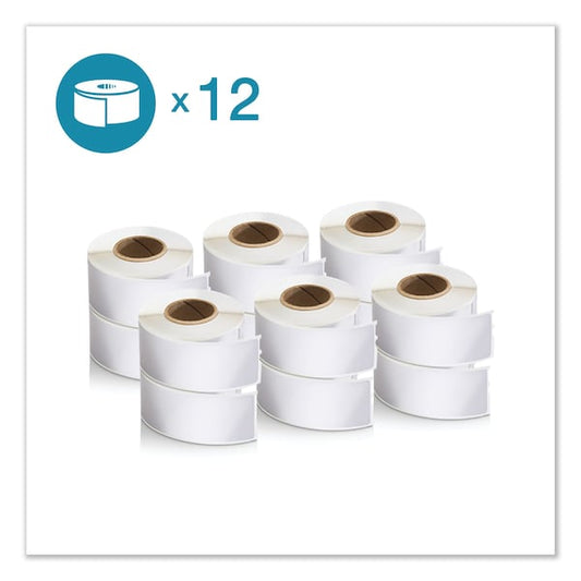 LW Address Labels, 1.13 in. x 3.5 in., White, 350/Roll, PK12, 12PK