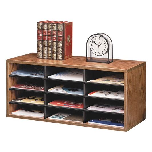 Sorter, 12 Compartment, Med Oak