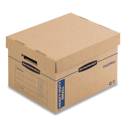 Max Strength Moving Boxes, Small, HSC, 15x15x12, Kraft/Blue, PK8