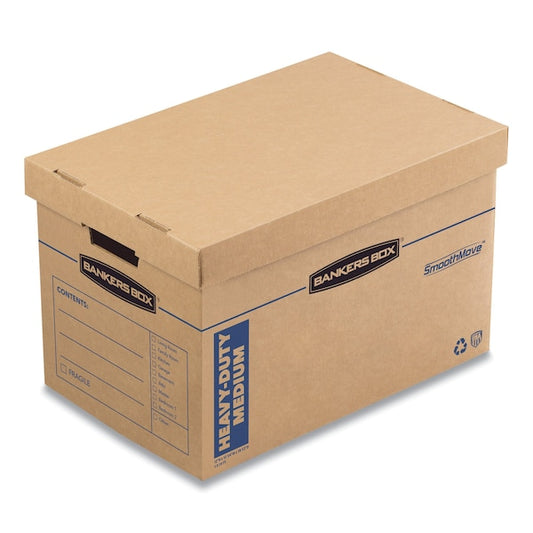 Max Strength Moving Boxes, Med, (HSC), 18.5x12.25x12, Kraft/Blue, PK8