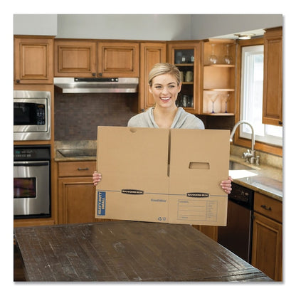 Max Strength Moving Boxes, Med, (HSC), 18.5x12.25x12, Kraft/Blue, PK8