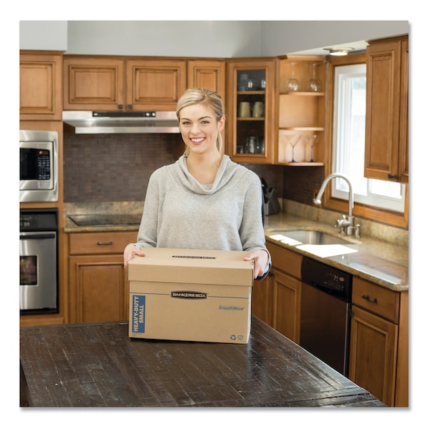 Max Strength Moving Boxes, Med, (HSC), 18.5x12.25x12, Kraft/Blue, PK8