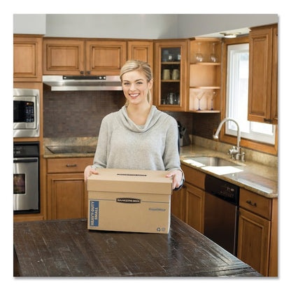 Max Strength Moving Boxes, Med, (HSC), 18.5x12.25x12, Kraft/Blue, PK8